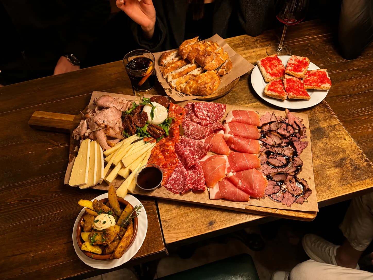 A full charcuterie and tapas board