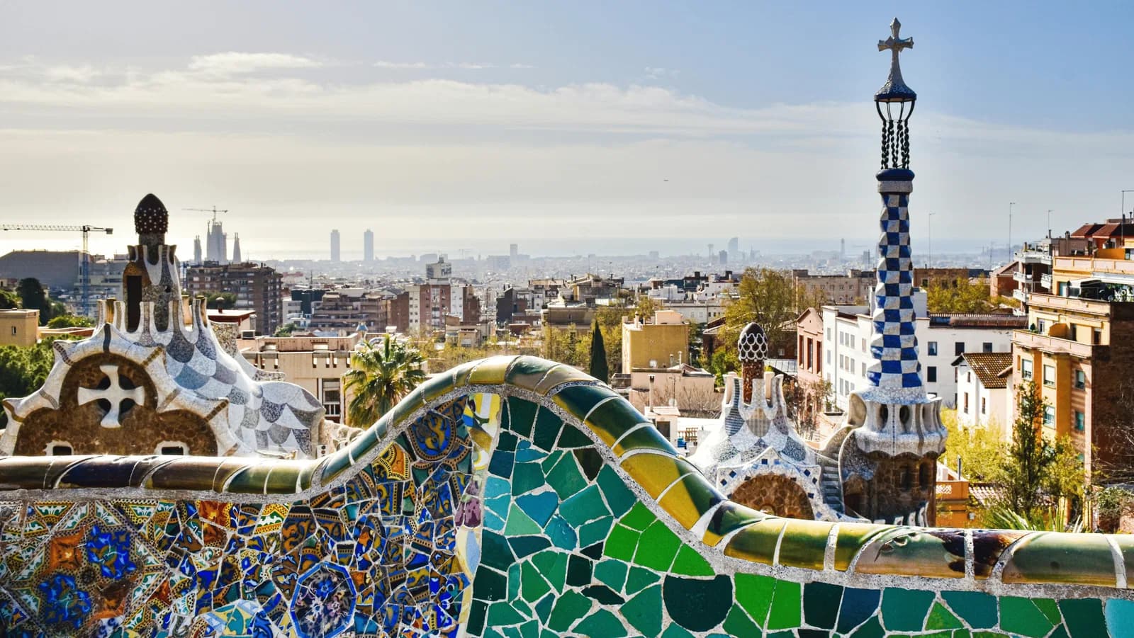Park Güell and the Barcelona skyline